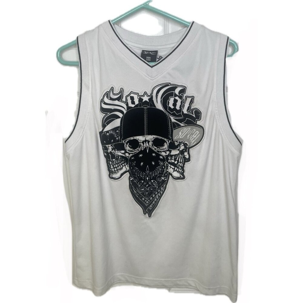SO CAL Men’s White JERSEY SLEEVELESS TANK TOP SHIRT SIZE M